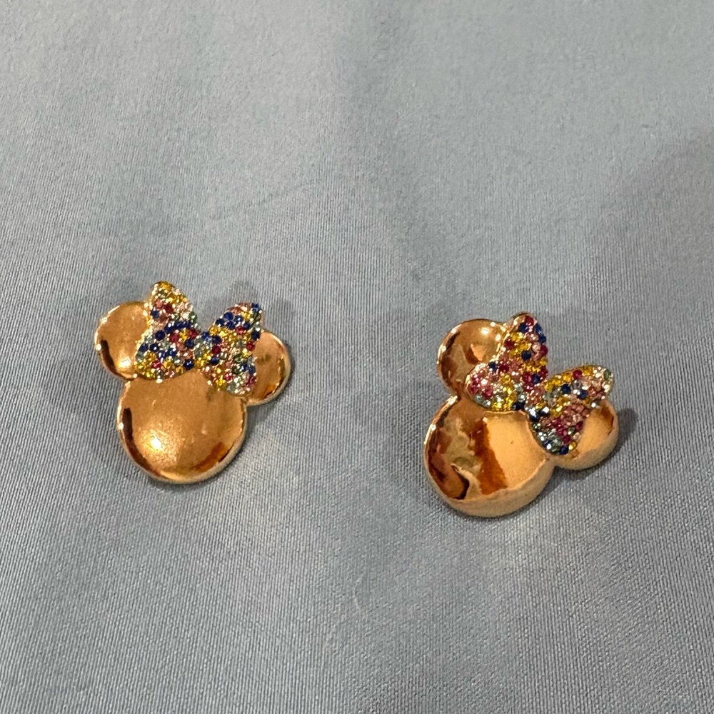 BaubleBar Gold Minnie Mouse Earrings